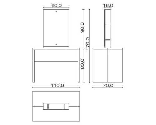 Зеркало Flat Double (остров)